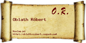 Oblath Róbert névjegykártya